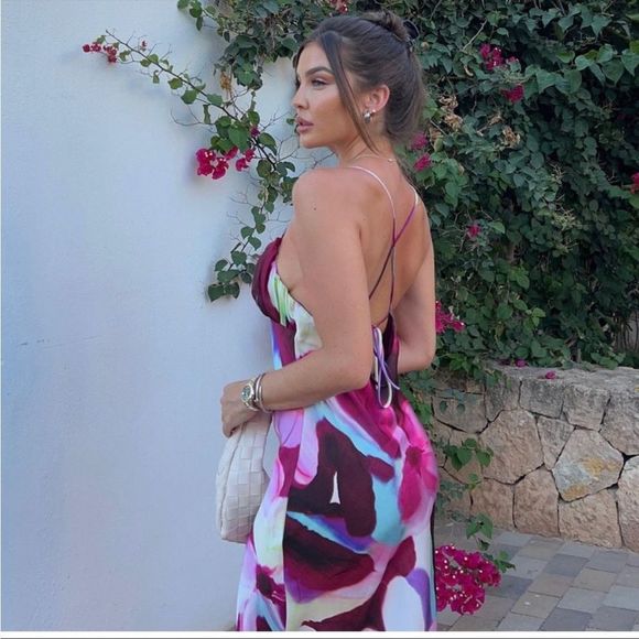 ZARA NEW WOMAN MIDI STRAPPY PRINTED CAMISOLE DRESS XS 7814/157 - Picture 2 of 5